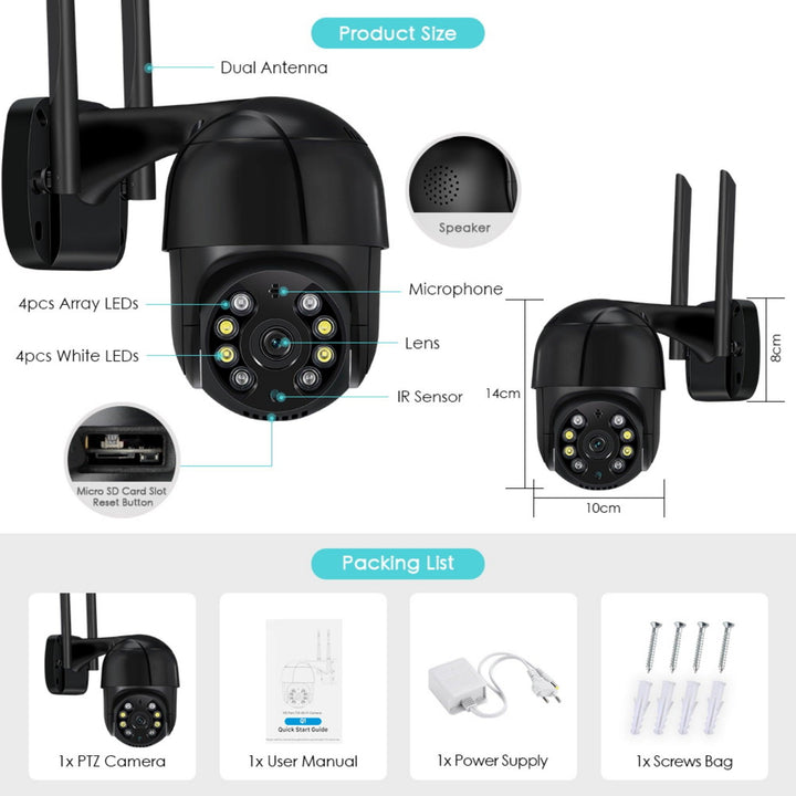 4K 8MP Wireless Outdoor Security Camera With AI Tracking - My Fortress Online