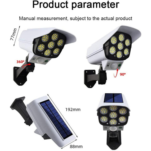 Solar Floodlight With Motion Sensor Looks Like Security Camera