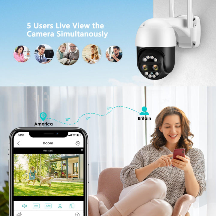 8MP Dual Lens Security Camera With Night Vision, 8X Digital Zoom and AI Human Detection - My Fortress Online